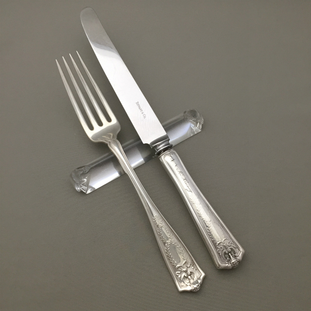 ティファニー「ディナーフォーク＆ナイフ ペア ” Winthrop ” 1909年
