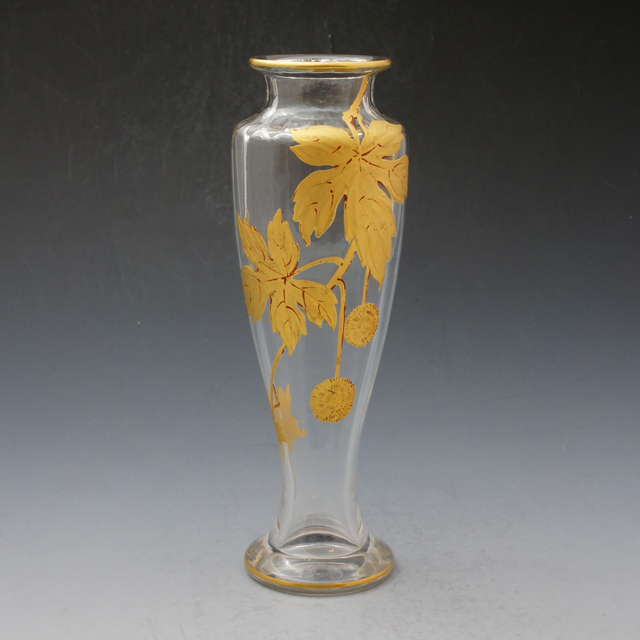 オールド・バカラ 博物館級 1878年 金彩エナメル彩 30cm 大型 花瓶