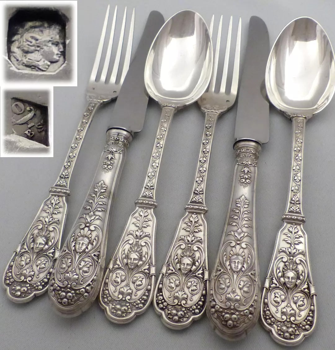 オディオ フランスアンティークシルバー 純銀カトラリーセット