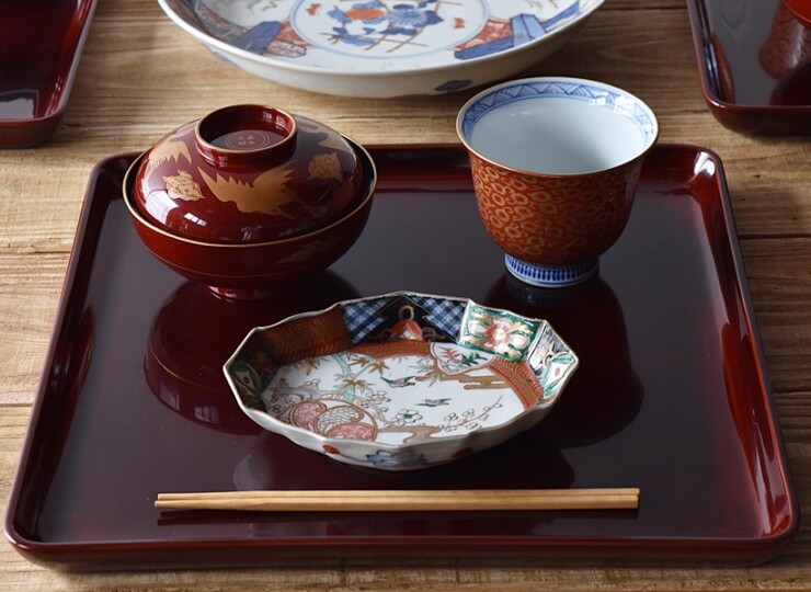 輪島塗 溜塗 会席膳 5客セット - 生活骨董と古布のアンティーク