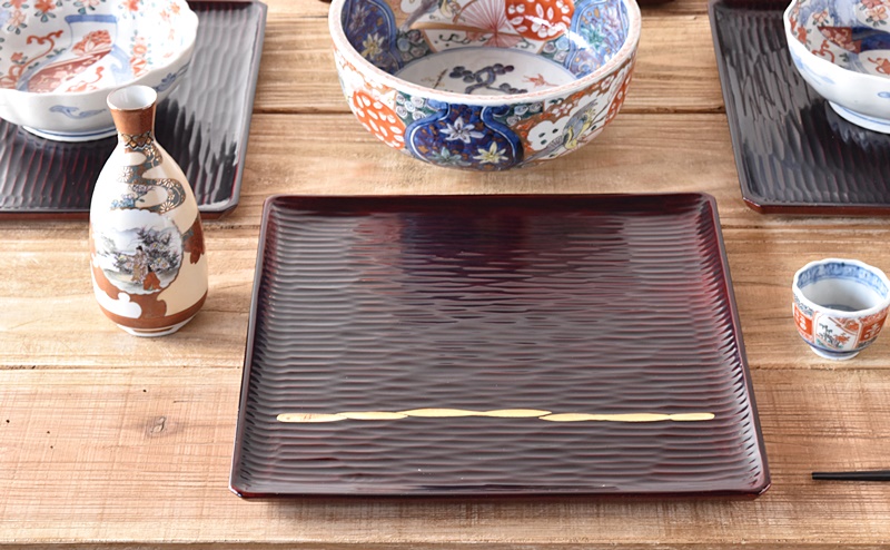 輪島塗 卓上膳5枚 共箱 未使用品 作家物 伝統工芸 輪島塗 卓上膳5枚 共