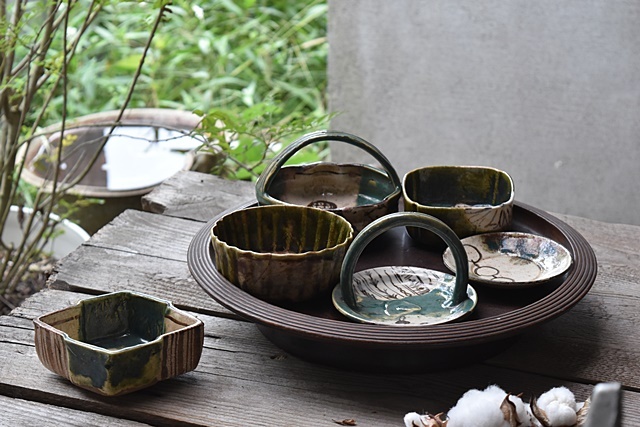 880『織部 菊皿』 /骨董品 古美術 アンティーク 古玩 880『織部 菊皿