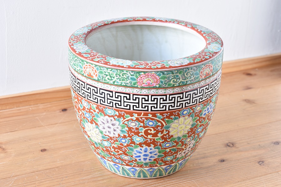 伊万里 色絵 十錦手 火鉢 - 生活骨董と古布のアンティークショップ