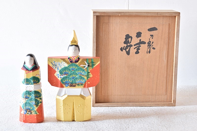 奈良一刀彫 雛人形 川口神泉 - 生活骨董と古布のアンティークショップ