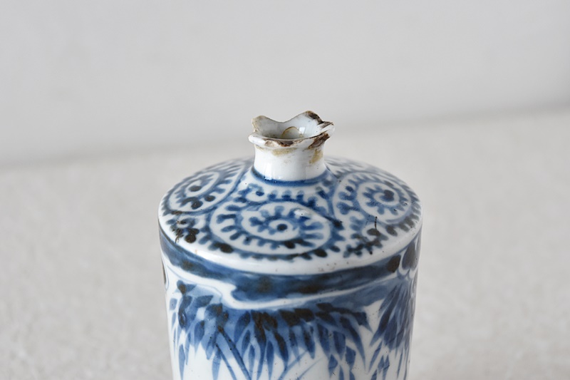 古伊万里 蝋燭徳利 ろうそく 徳利 江戸時代 くらわんか 蛸唐草 酒器 古