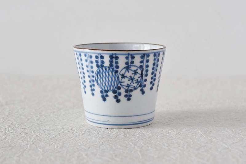 古伊万里 染付 藤に丸紋 蕎麦猪口 - 生活骨董と古布のアンティーク