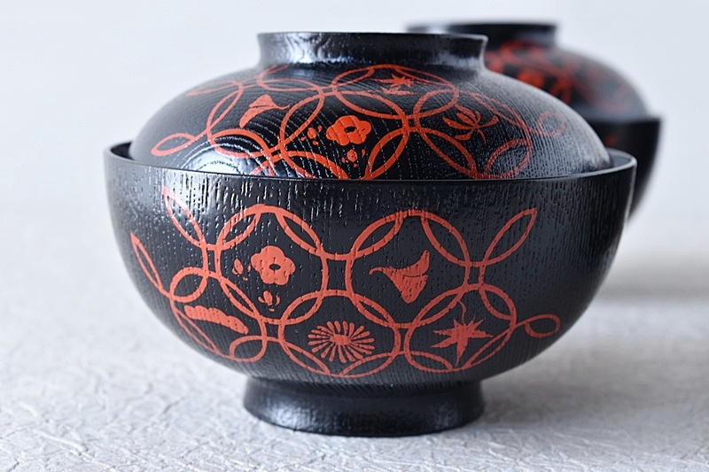 Cecile】輪島塗 岡本陽斎作 小丸椀 5組セット Cecile】輪島塗 岡本陽