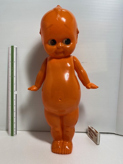 大型☆オレンジ色☆セルロイド☆キューピー 人形 40．7cm 昭和