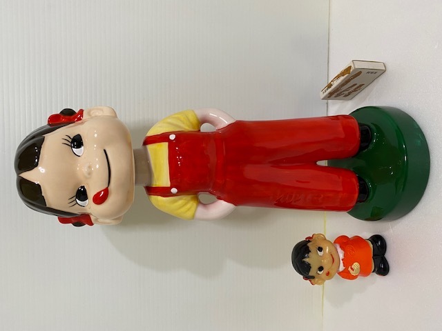 大きい☆不二家☆ペコちゃん☆陶器製☆首ふり☆人形 高さ 31．0cm