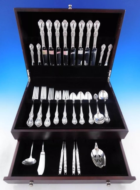 Wild Rose by International Sterling Silver Flatware Set 8 Se