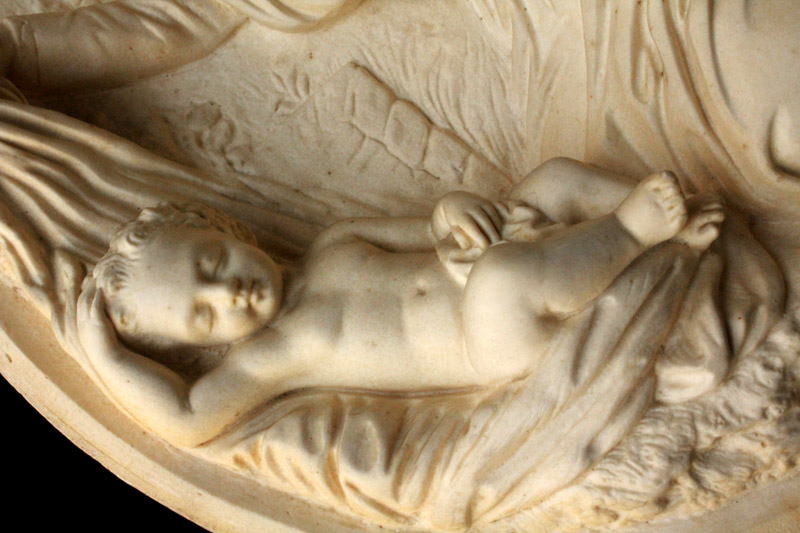 希少】フランスアンティーク 美しい幼子イエス メダイヨン 彫刻