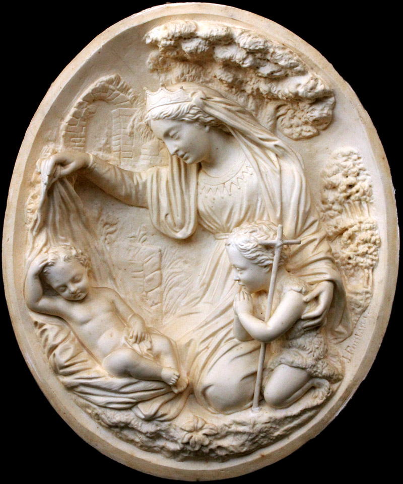 希少】フランスアンティーク 美しい幼子イエス メダイヨン 彫刻