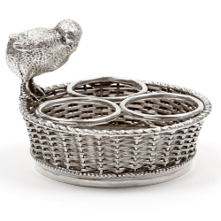 Mappin & Webb Silver Plated Condiment Set with a Cast Chick