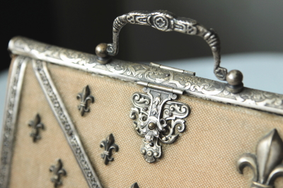 アンティークソーイングボックス 裁縫箱 手芸 メルスリー フランス