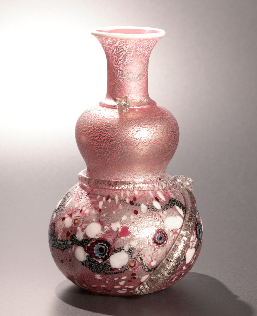 黒木国昭作 古希記念プラチナ象嵌「光琳」花器 - 古好屋