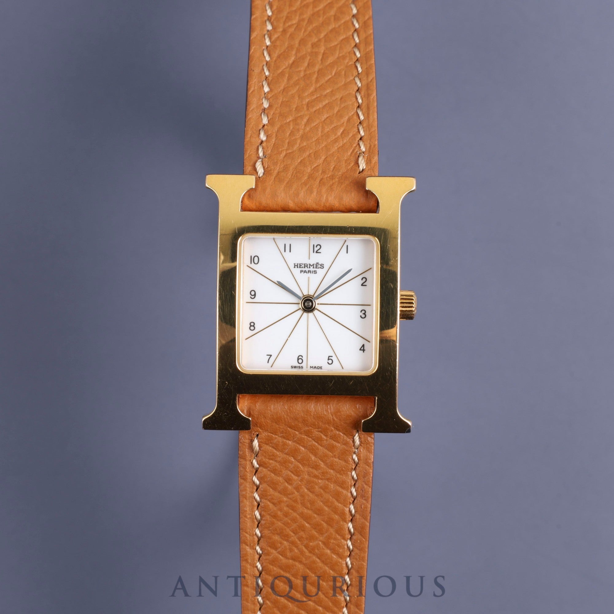 エルメス Hウォッチ HH1.201 クォーツ GP 革 純正尾錠（SS）ホワイト