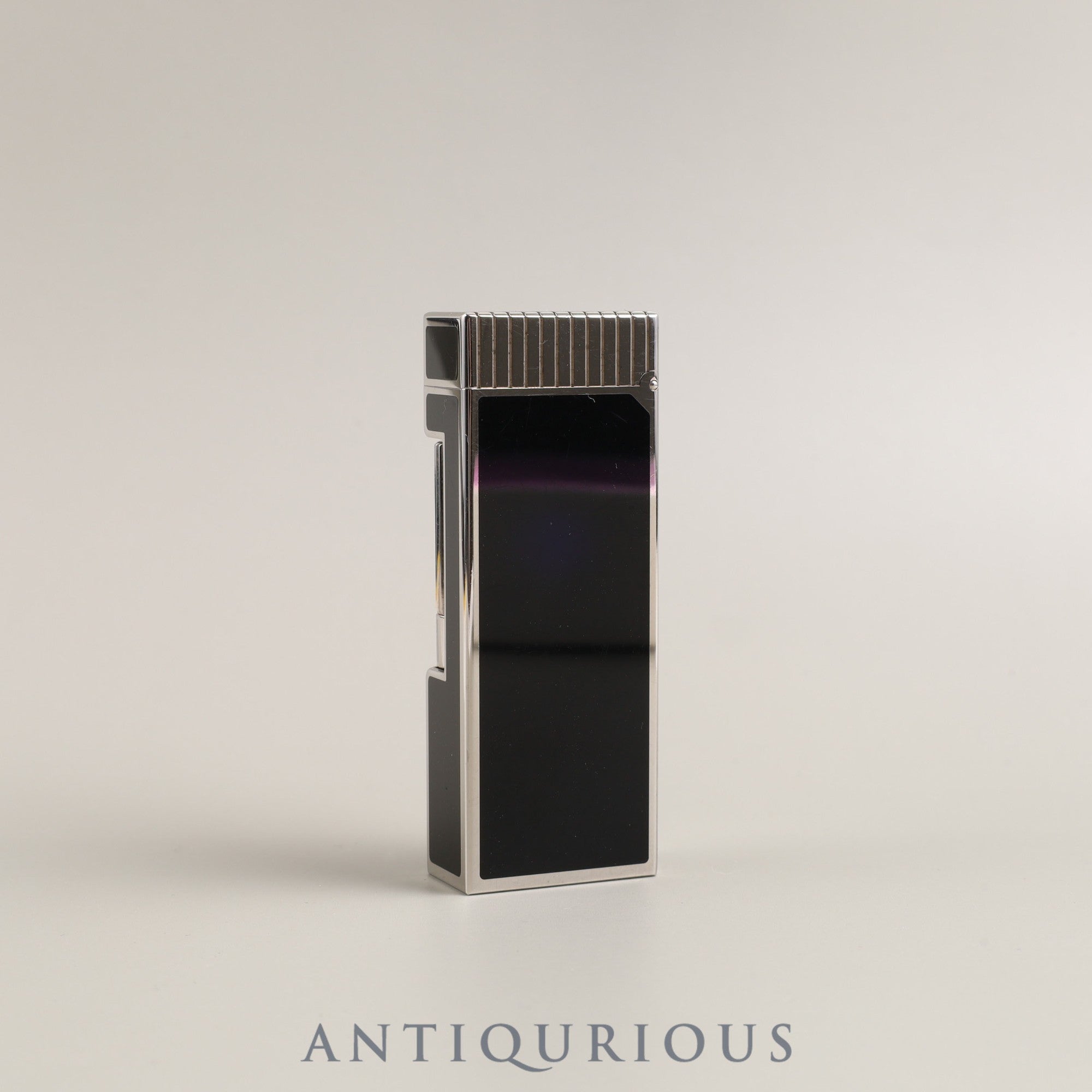 ダンヒル ライター ブラックラッカー エンボスストライプ 調整点検済み