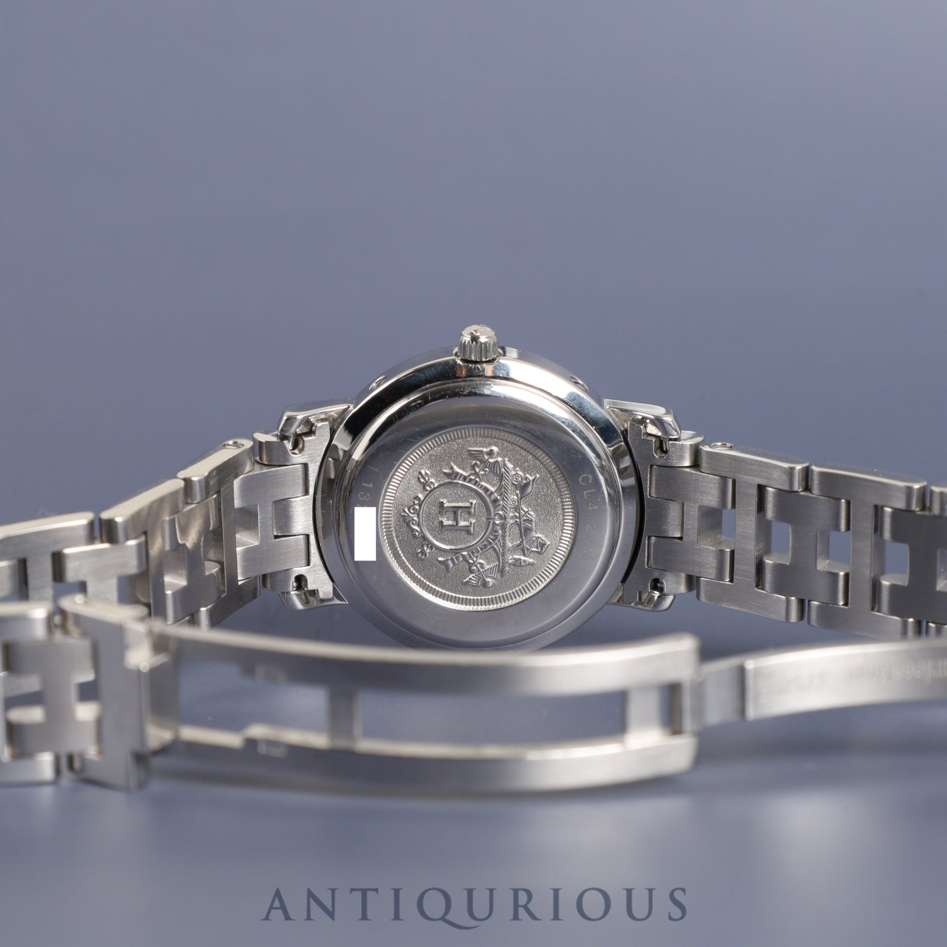 エルメス クリッパー CL4.210 クォーツ SS SS グレーアラビア文字盤