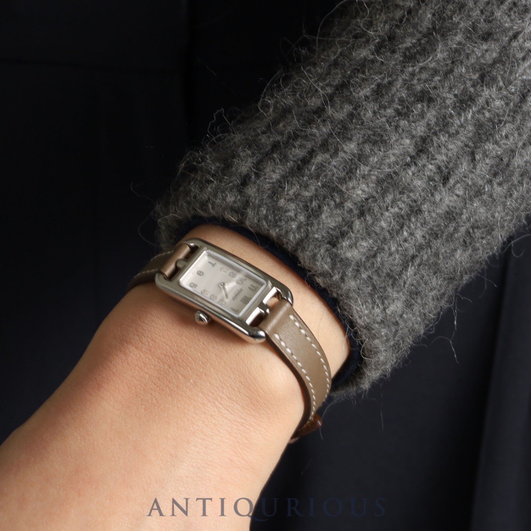 Hermes Nantucket NA2.110 Quartz SS Genuine leather strap Genuine