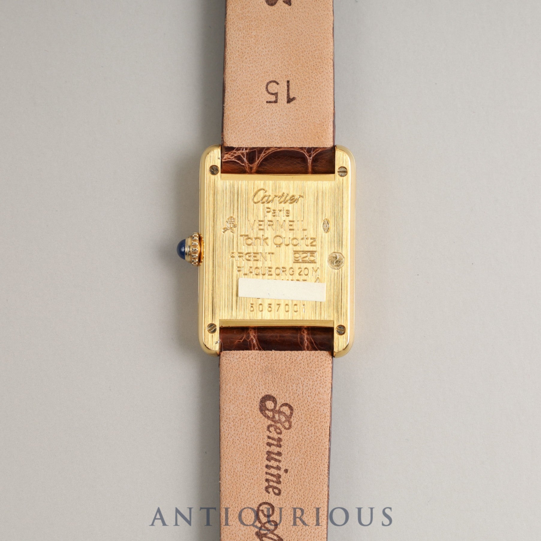 カルティエ マストタンク SM QZ 5057001 SV925 革 純正尾錠（GP