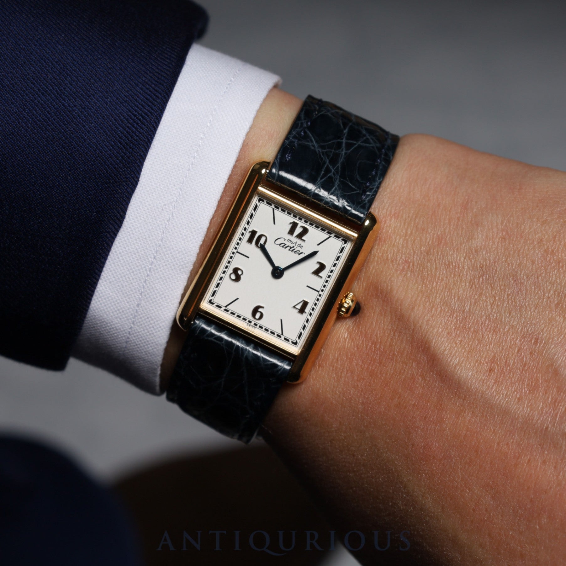 カルティエ マストタンク LM QZ 飛びアラビア文字盤 Dバックル 1615