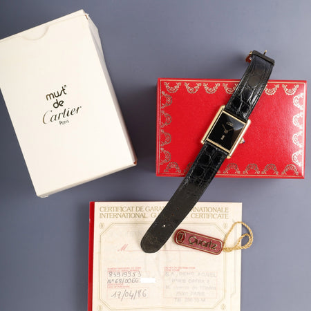 カルティエ マストタンク LM 6 81006 クォーツ SV925 純正革ベルト