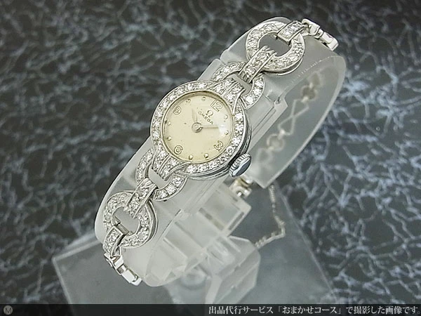 O-7680| オメガ 18KWG ホワイトゴールド 金無垢 ダイヤモンド宝飾