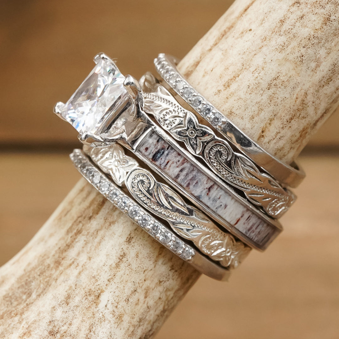 The Rhine Falls Wedding Set – AntlerRings.com