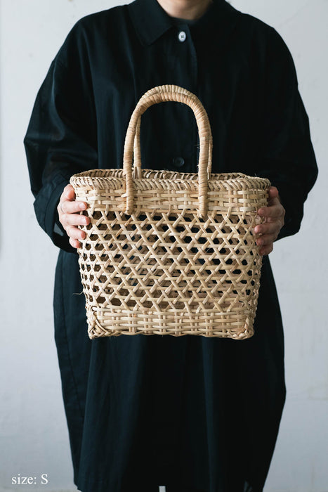 ラタンバンブー マーケットバッグ｜ラタン×竹の手編みかごバッグ