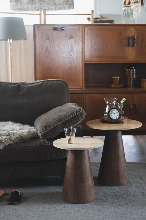 sed/met コーン サイドテーブル｜天然石×木の静謐なフォルム — ANTRY