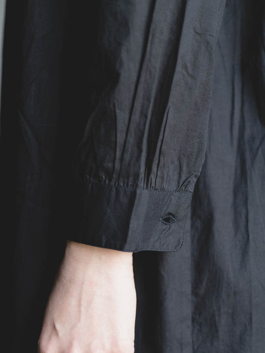 maison de soil | CAMBRIC MINI PINTUCK BANDED COLLAR SHIRT DRESS