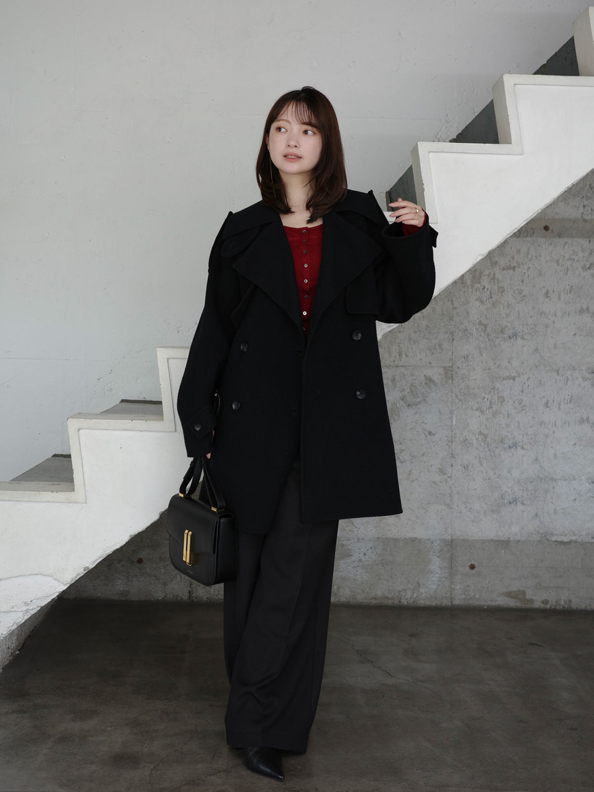 リバーウールミドルトレンチコート