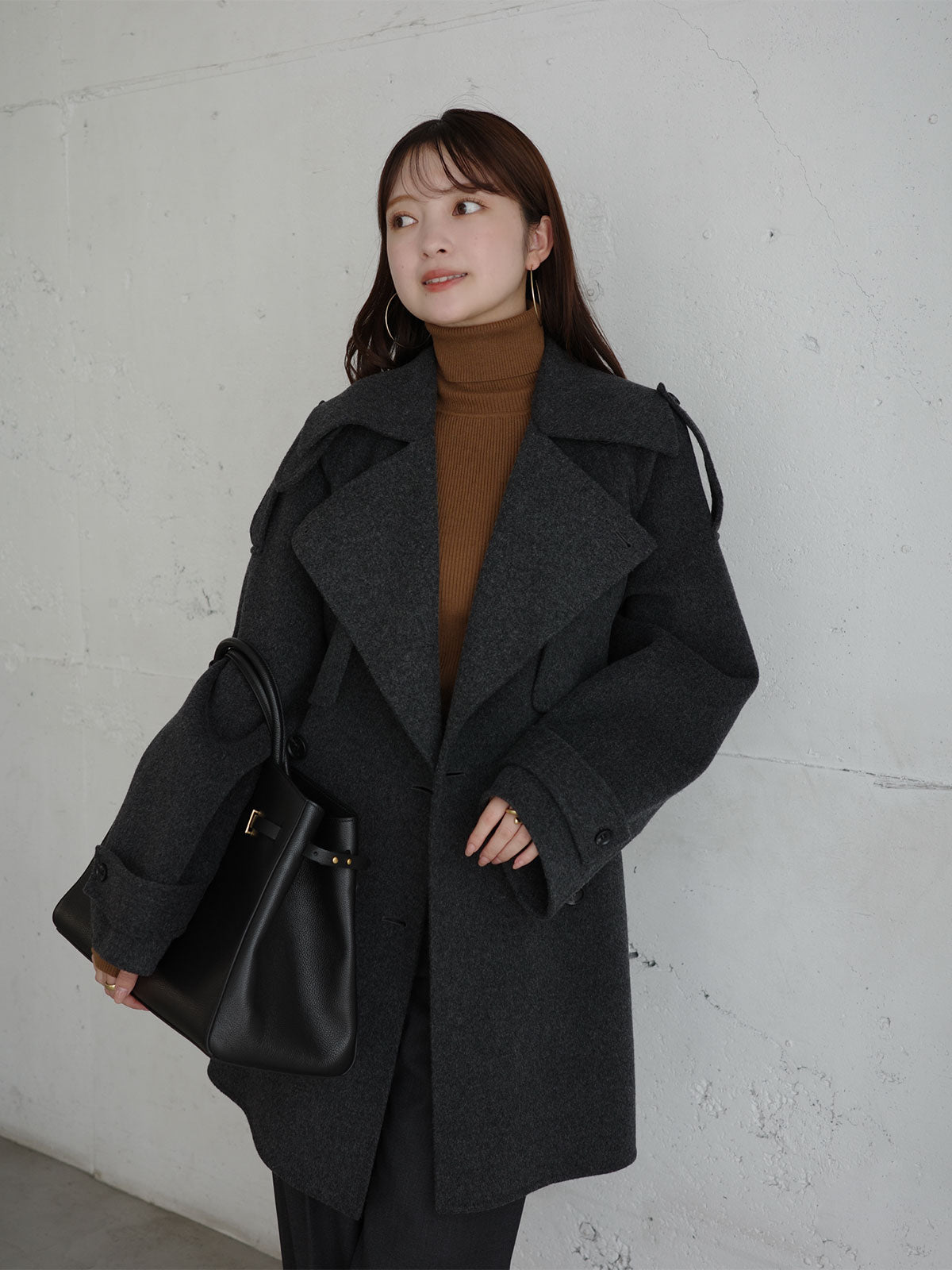 リバーウールミドルトレンチコート