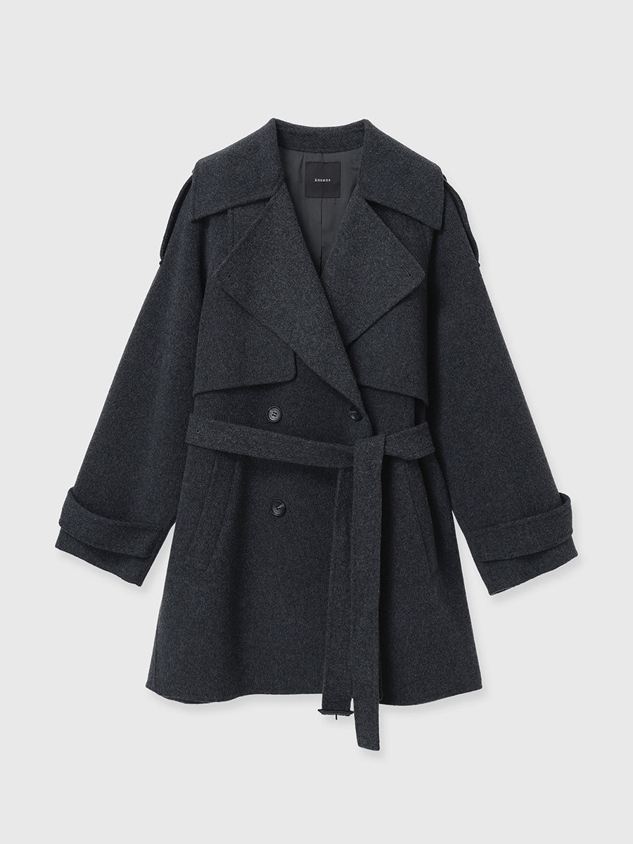 リバーウールミドルトレンチコート