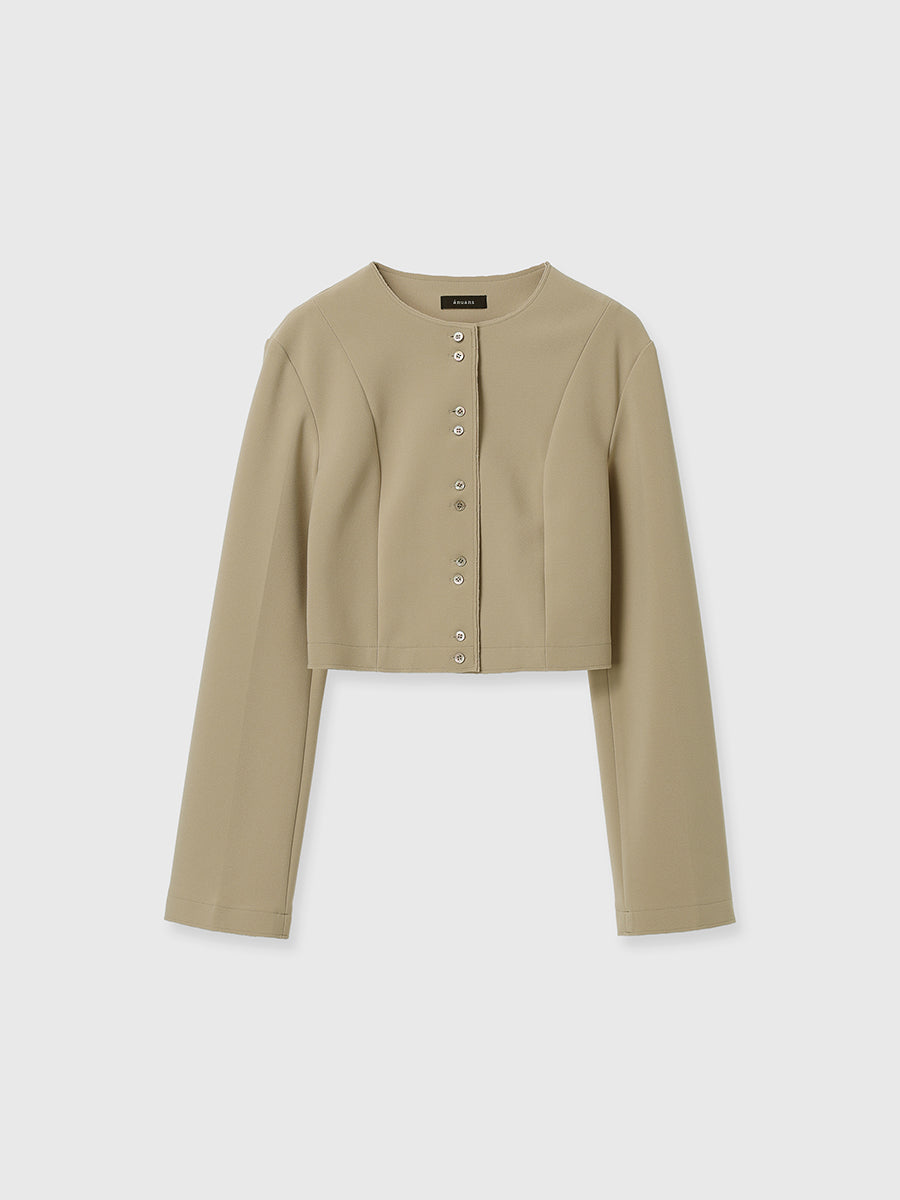 カットジョーゼットショートカーディガン