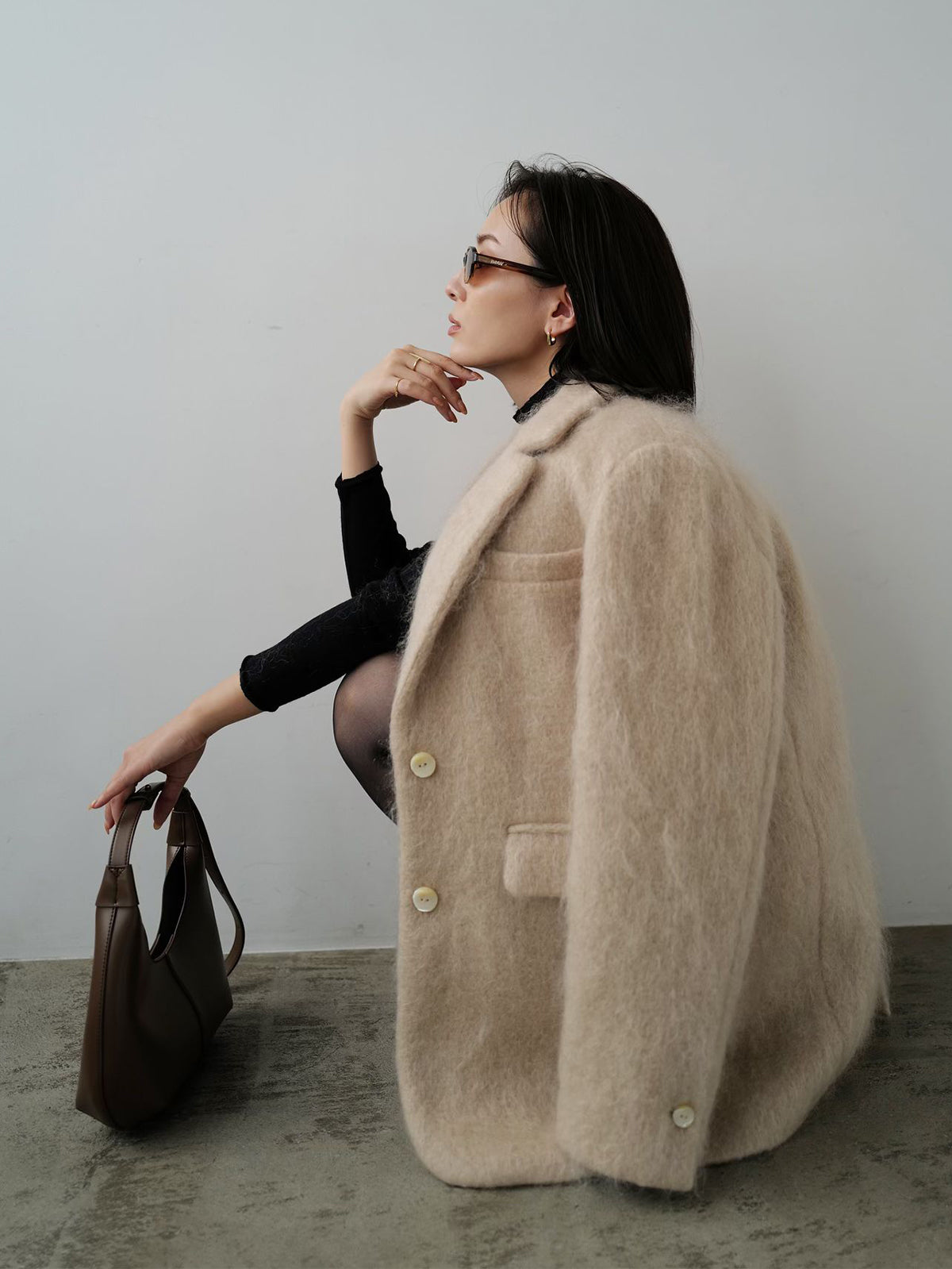 モヘアシャギーテーラードジャケット