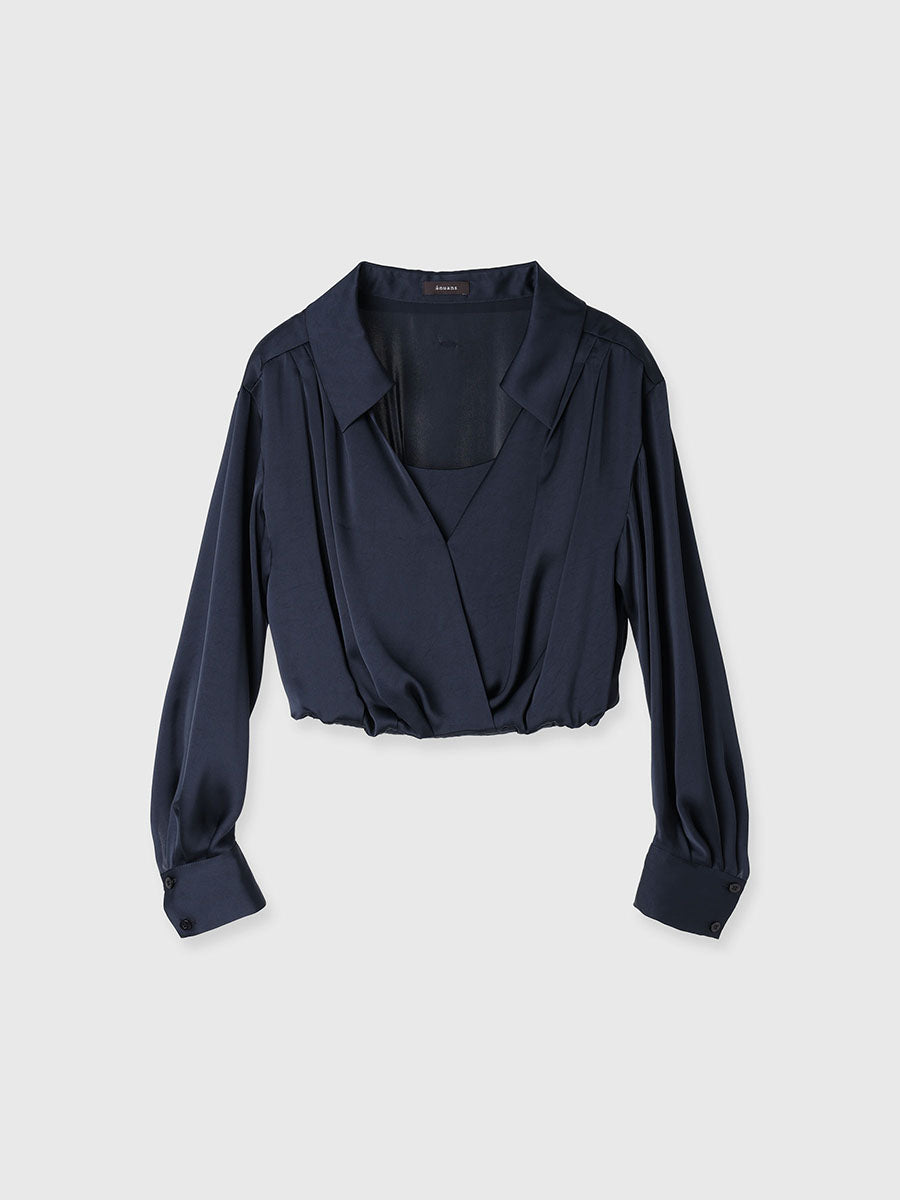 キャミレイヤードカシュクールブラウス