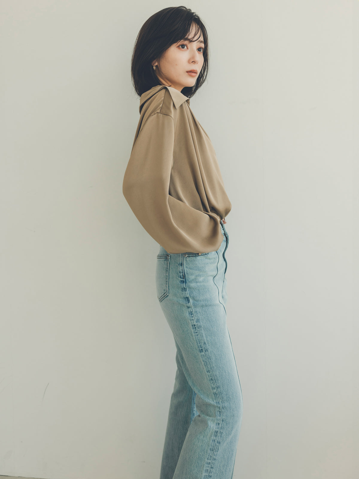 キャミレイヤードカシュクールブラウス