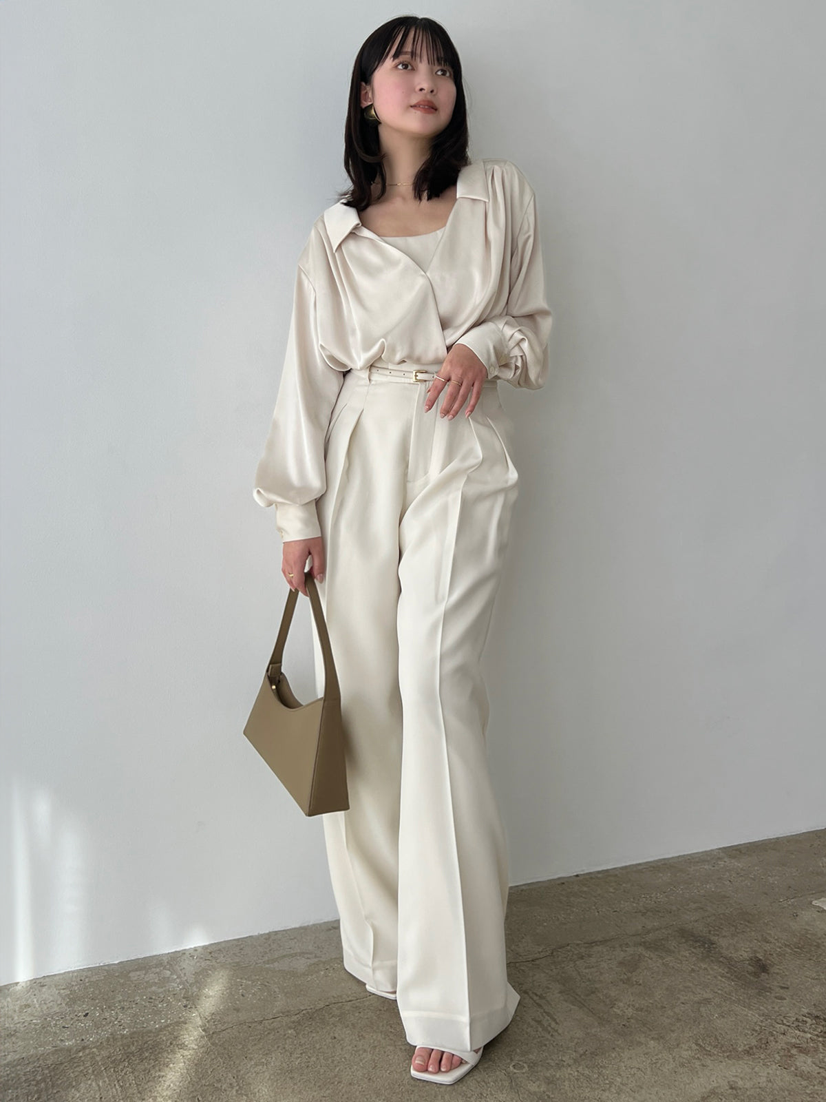 キャミレイヤードカシュクールブラウス