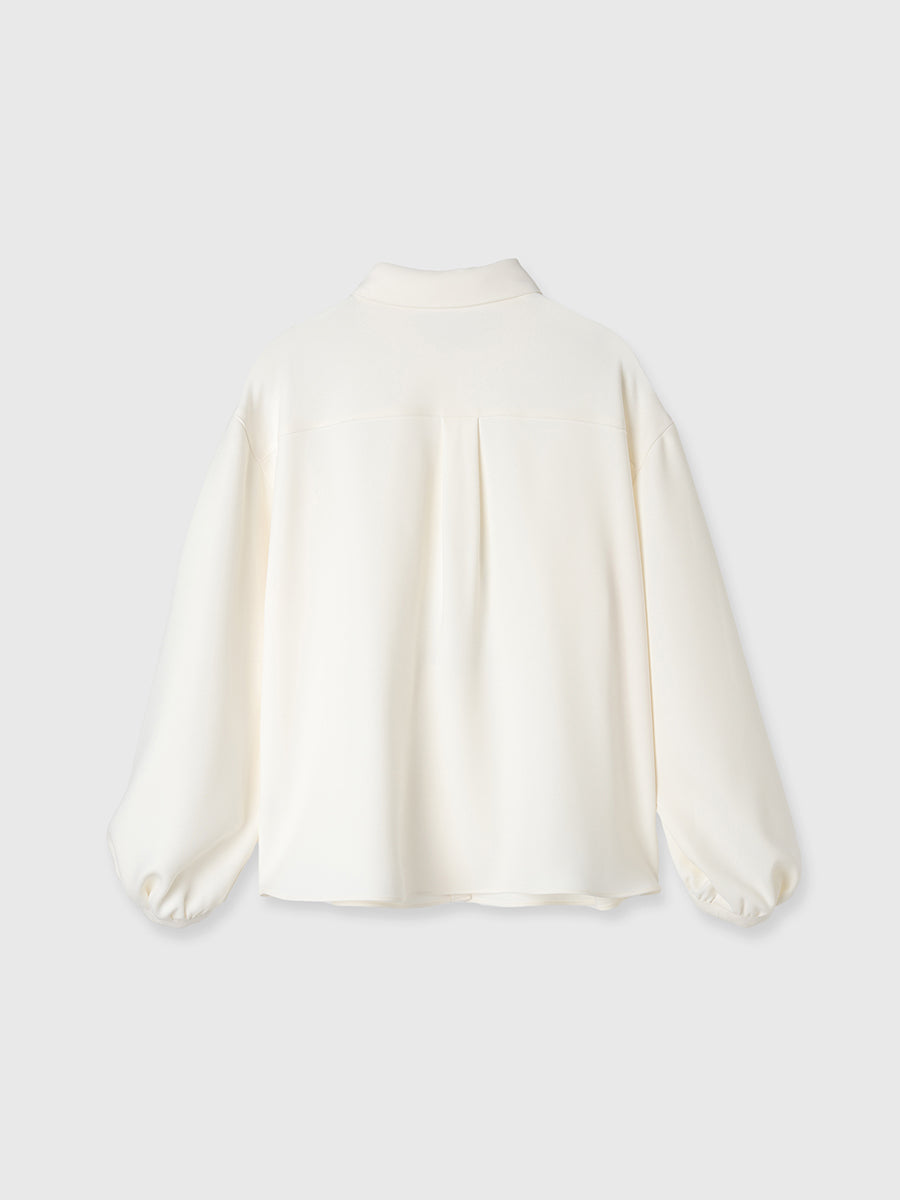 ダブルサテンボリュームスリーブブラウス