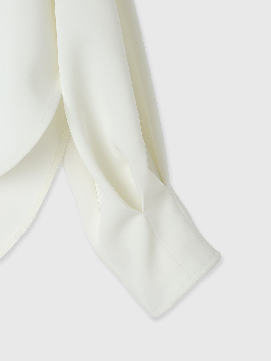 ダブルクロスドレープネックブラウス