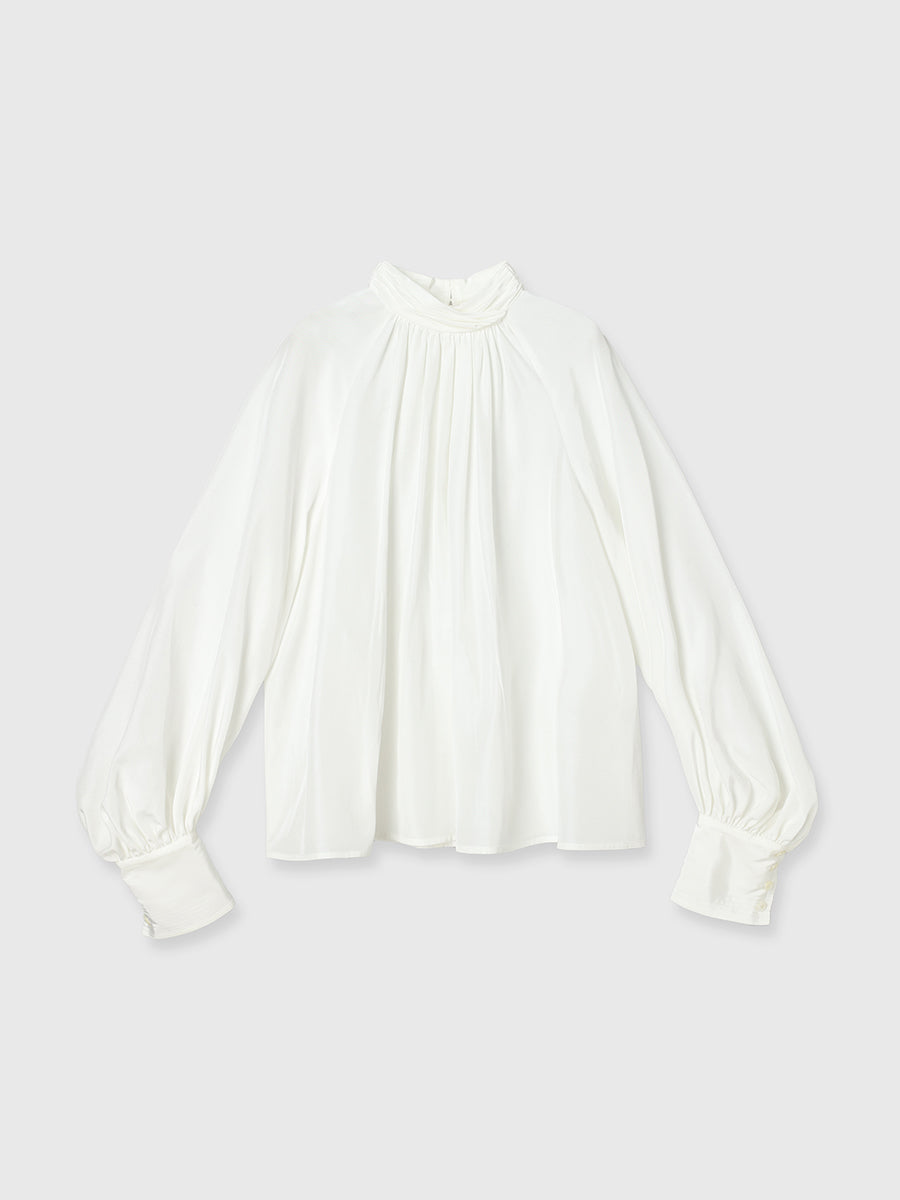 クロスネックボリュームブラウス