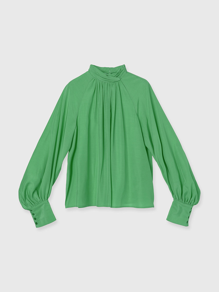 クロスネックボリュームブラウス