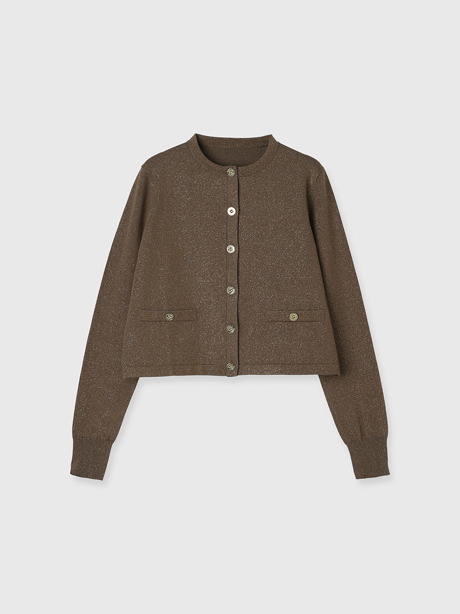 シルクブレンドベーシックニットカーディガン