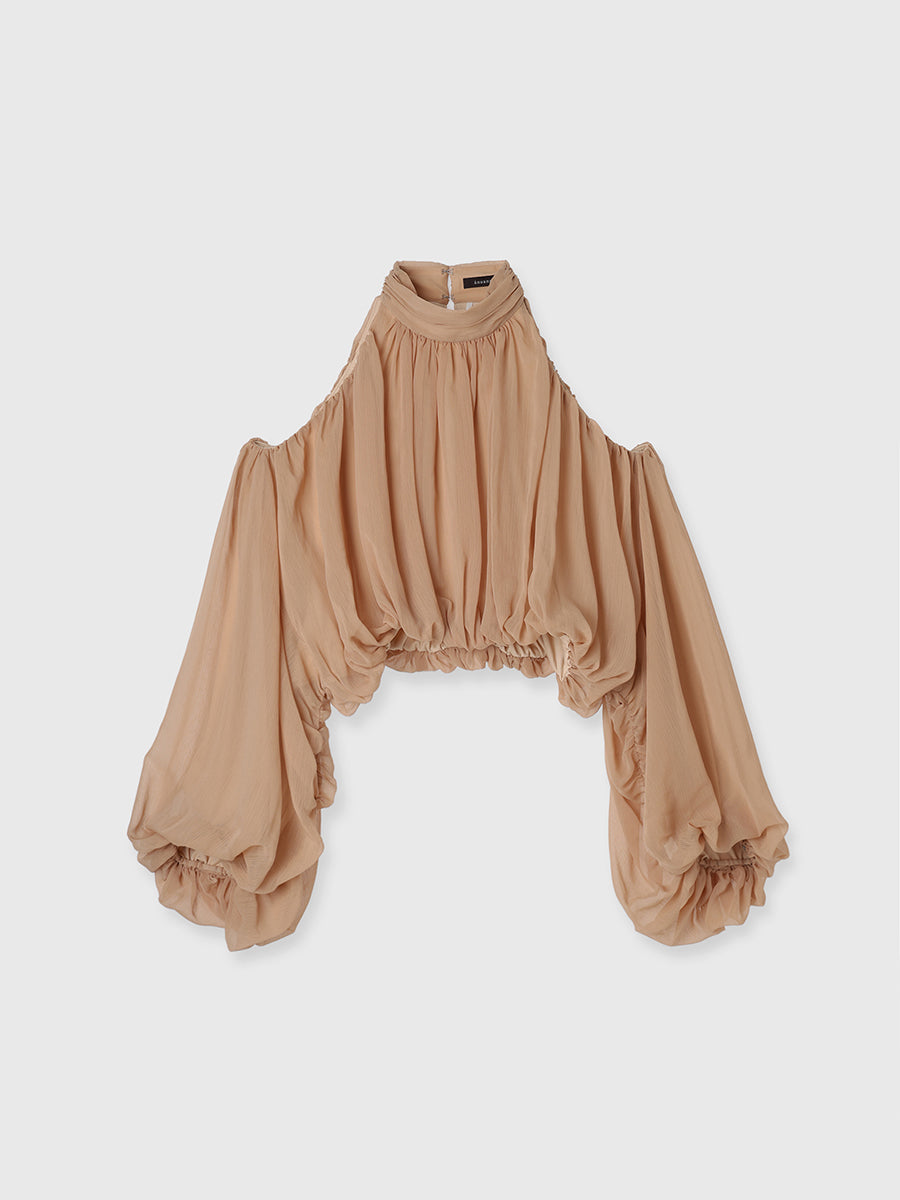 シフォンボリュームブラウス