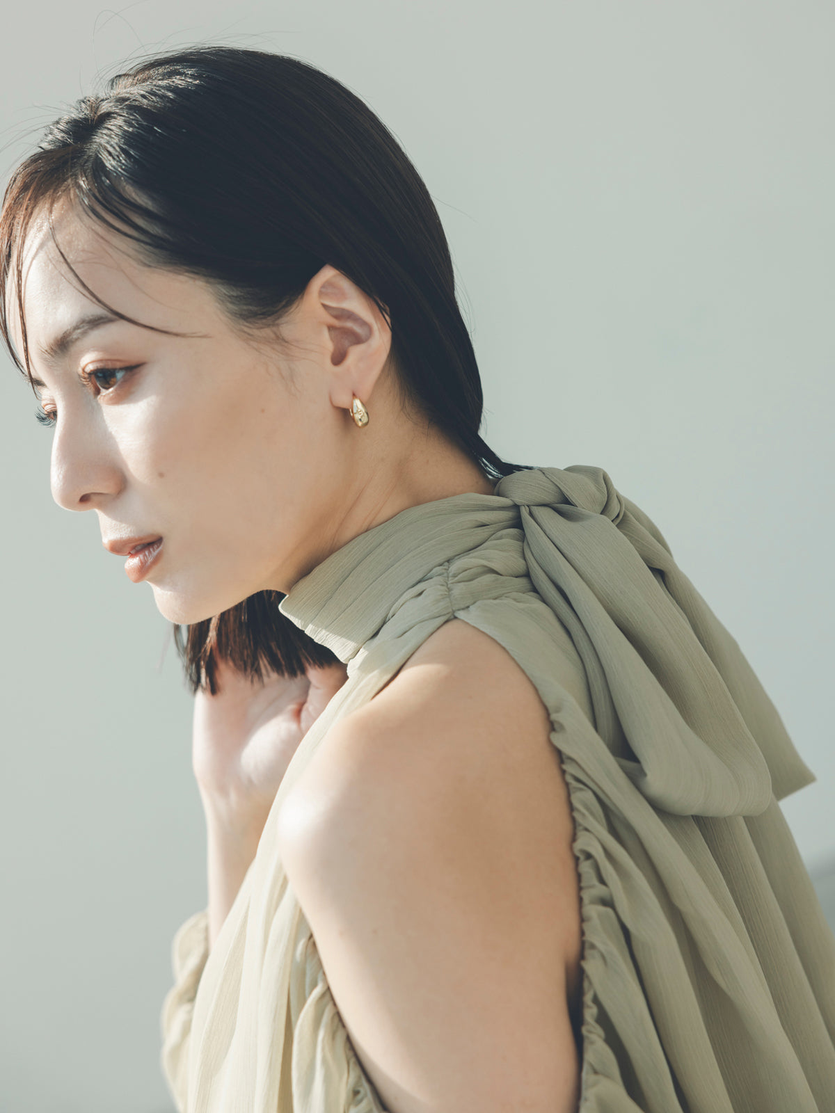 シフォンボリュームブラウス