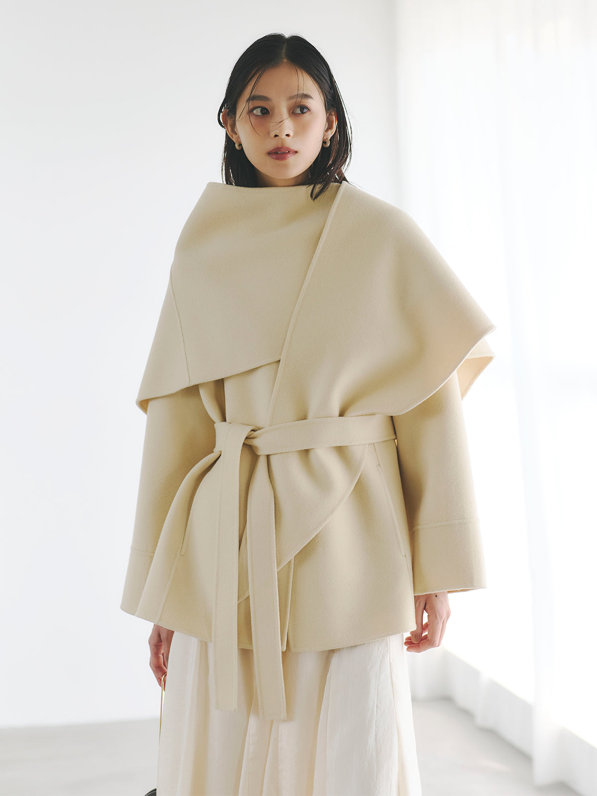 リバーウールミドルマフラーコート