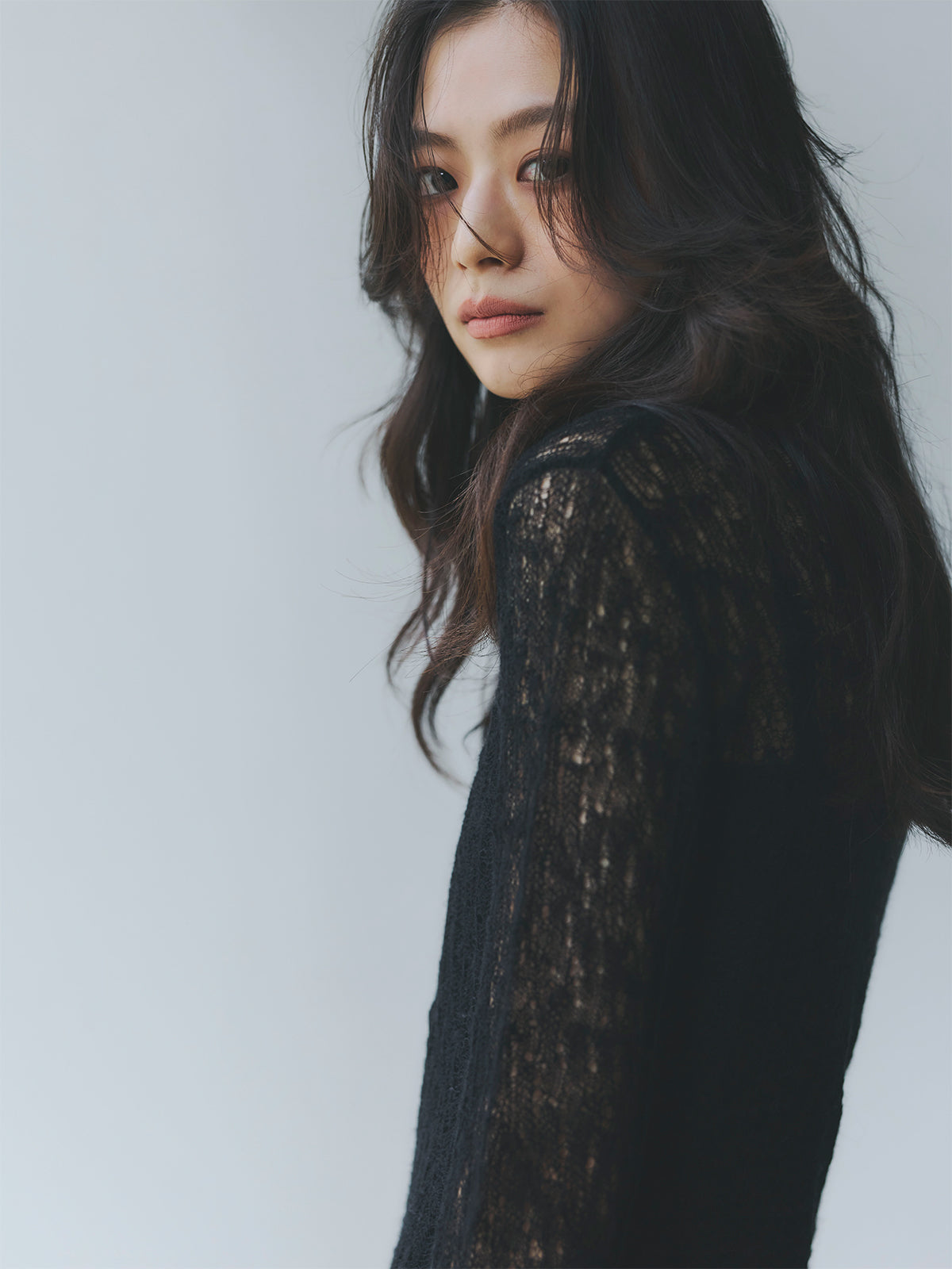 ウールレースポロニットワンピース