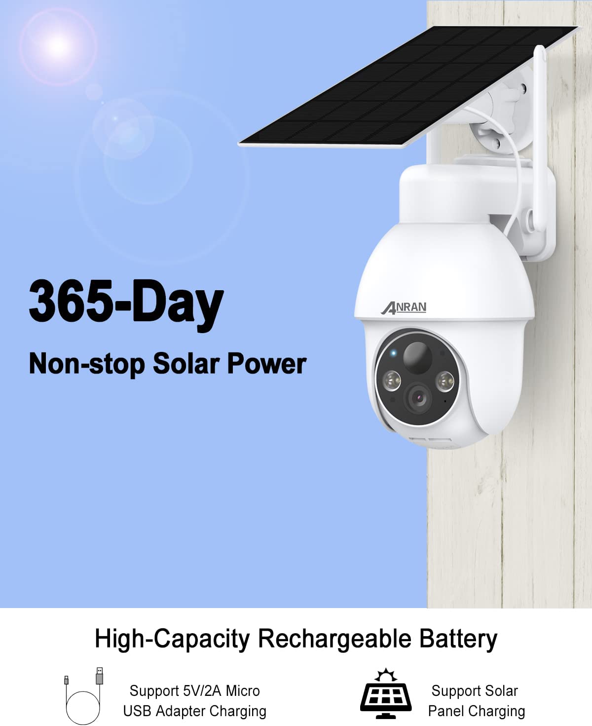 2K Solar Battery Camera | 360° View, Wireless & Hassle-Free