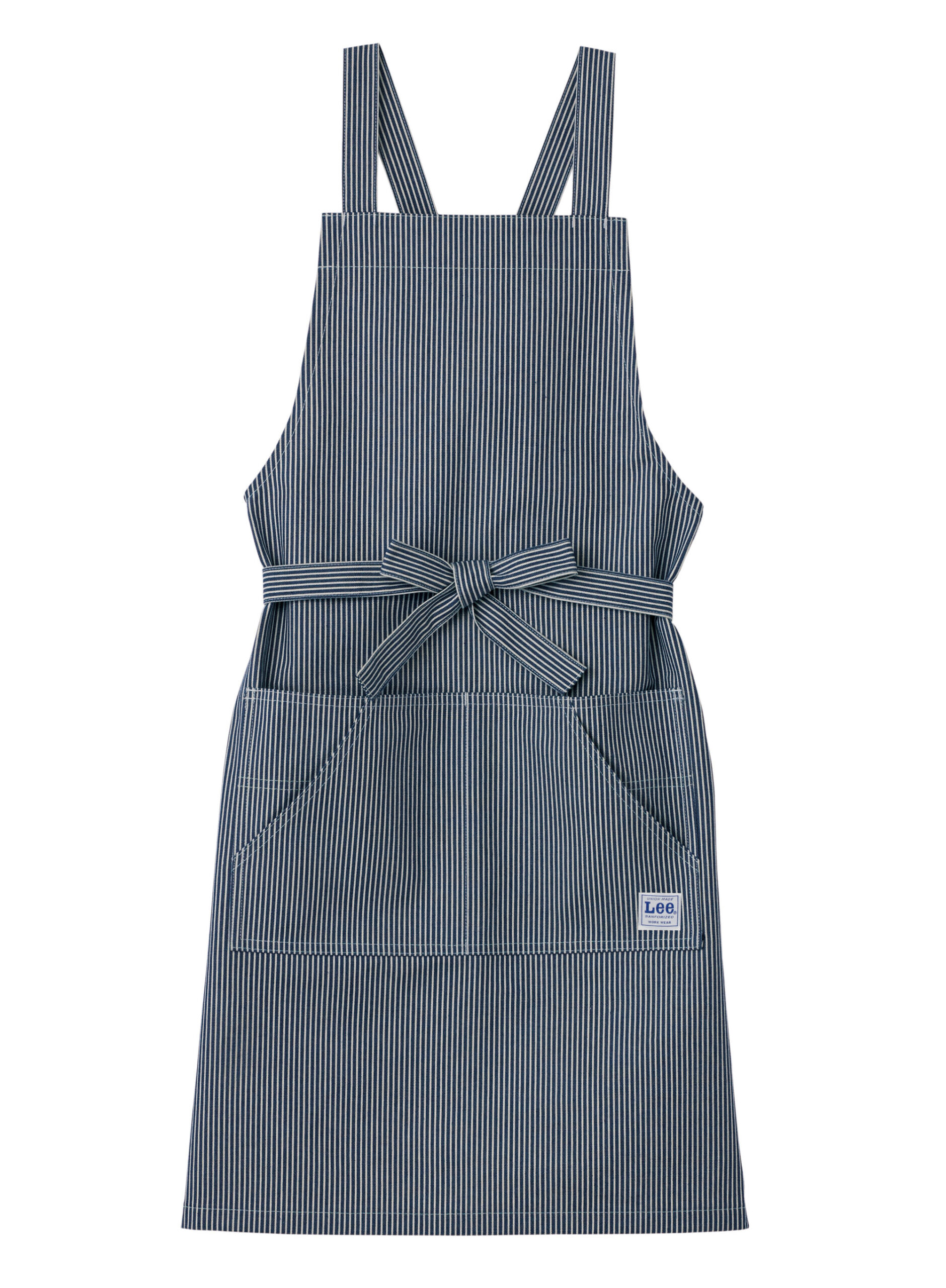 大人気のLee】膝丈で動きやすい！爽やかヒッコリーストライプの胸当て